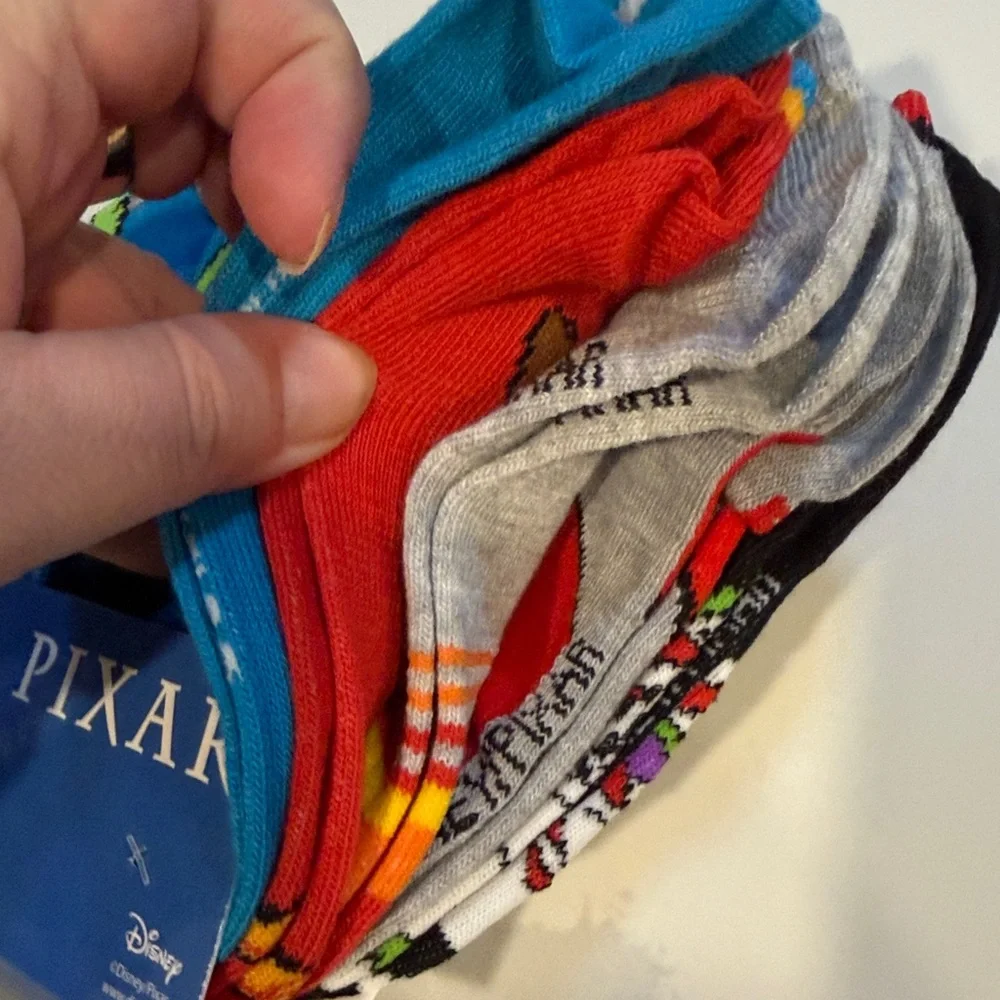 Disney Multicolor No Show Socks Set. Pixar. 10-4 kids